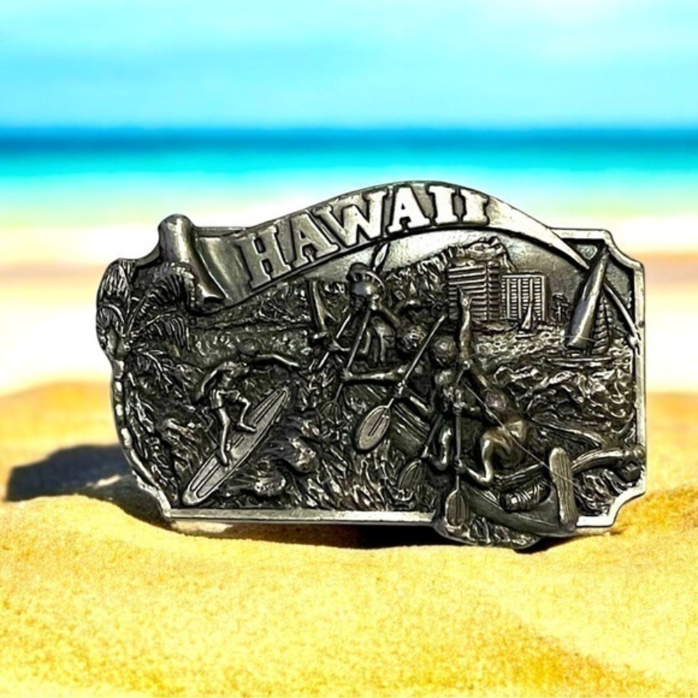 🫶🏻 Arroyo Grande Buckle Company Numbered Signed Pewter Hawaii Belt Buckle